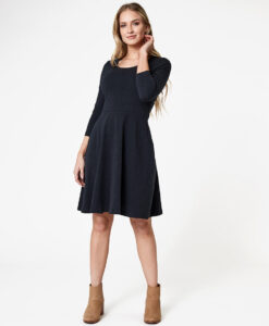 Clearance Three Quarter Sleeve Fit And Flare Dress